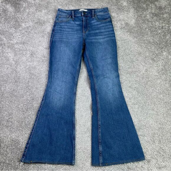 Abercrombie & Fitch The Flare Jeans Women’s 26 Blue High Rise Dark Denim - Picture 1 of 10